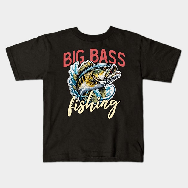 Big Bass Fishing Tournament Lover Bass Fisherman Kids T-Shirt by T-Shirt.CONCEPTS